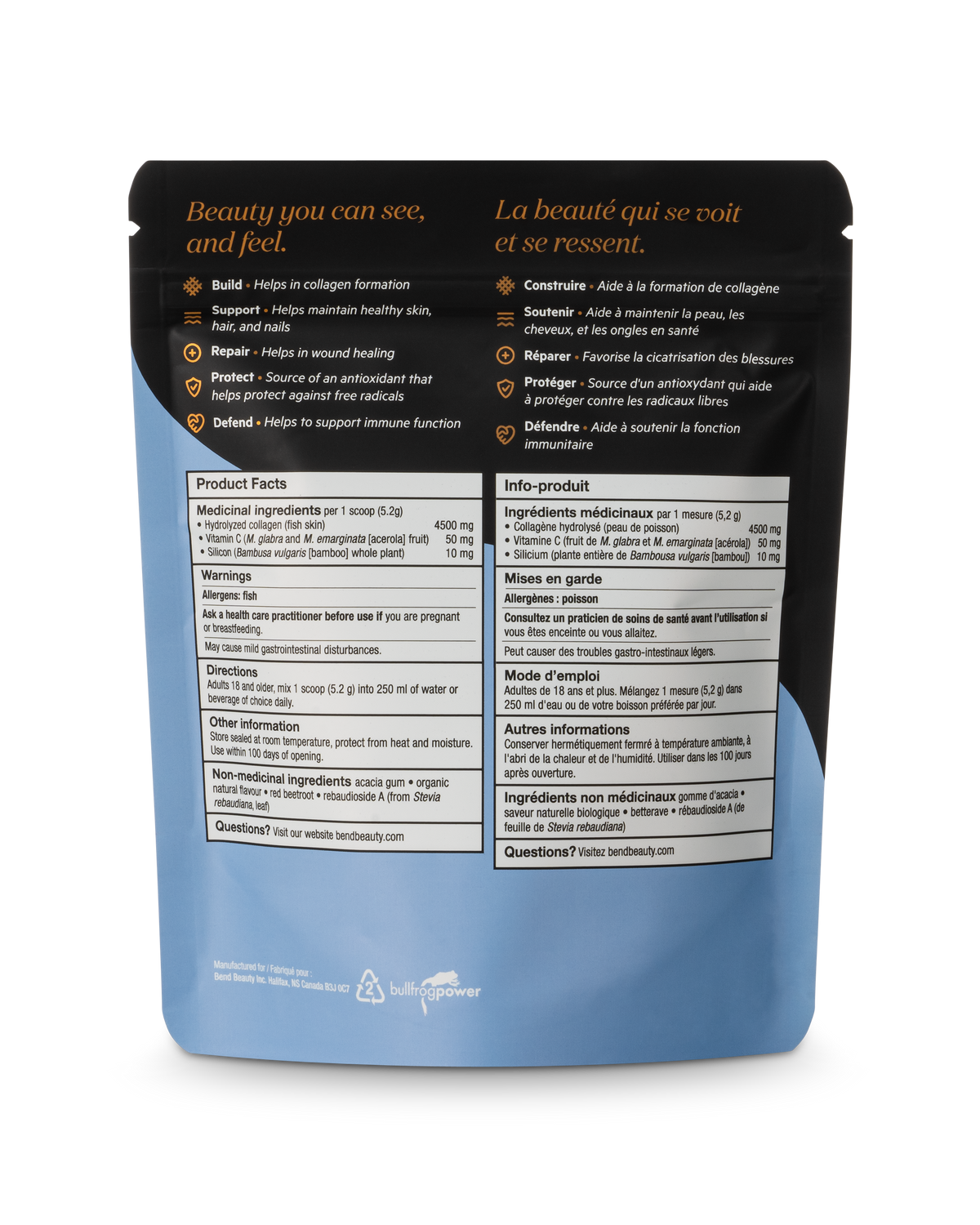 Bend Beauty Collagène Marin + Co-Facteurs Saveur de Fraise 146g