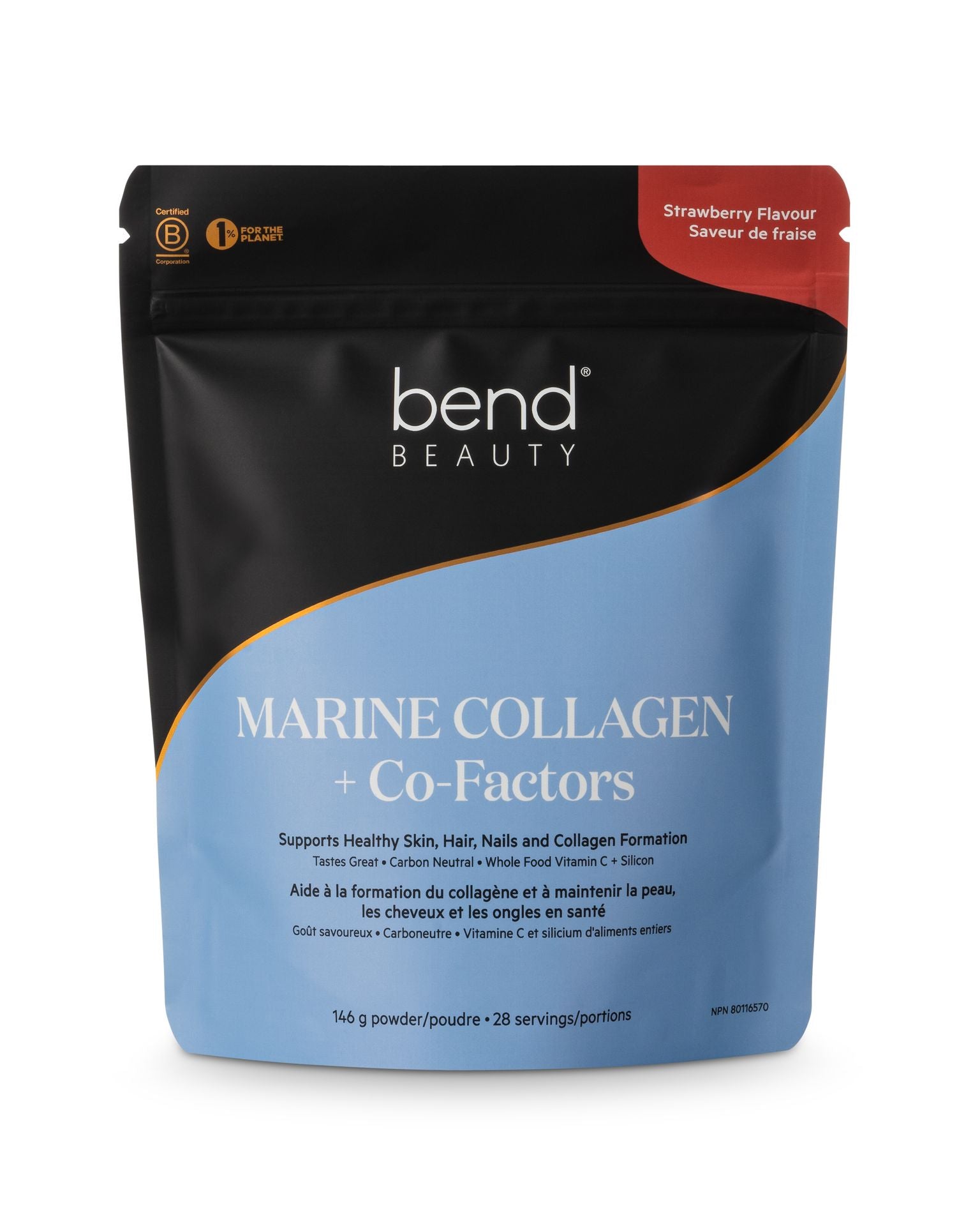Bend Beauty Collagène Marin + Co-Facteurs Saveur de Fraise Format Économique 292g