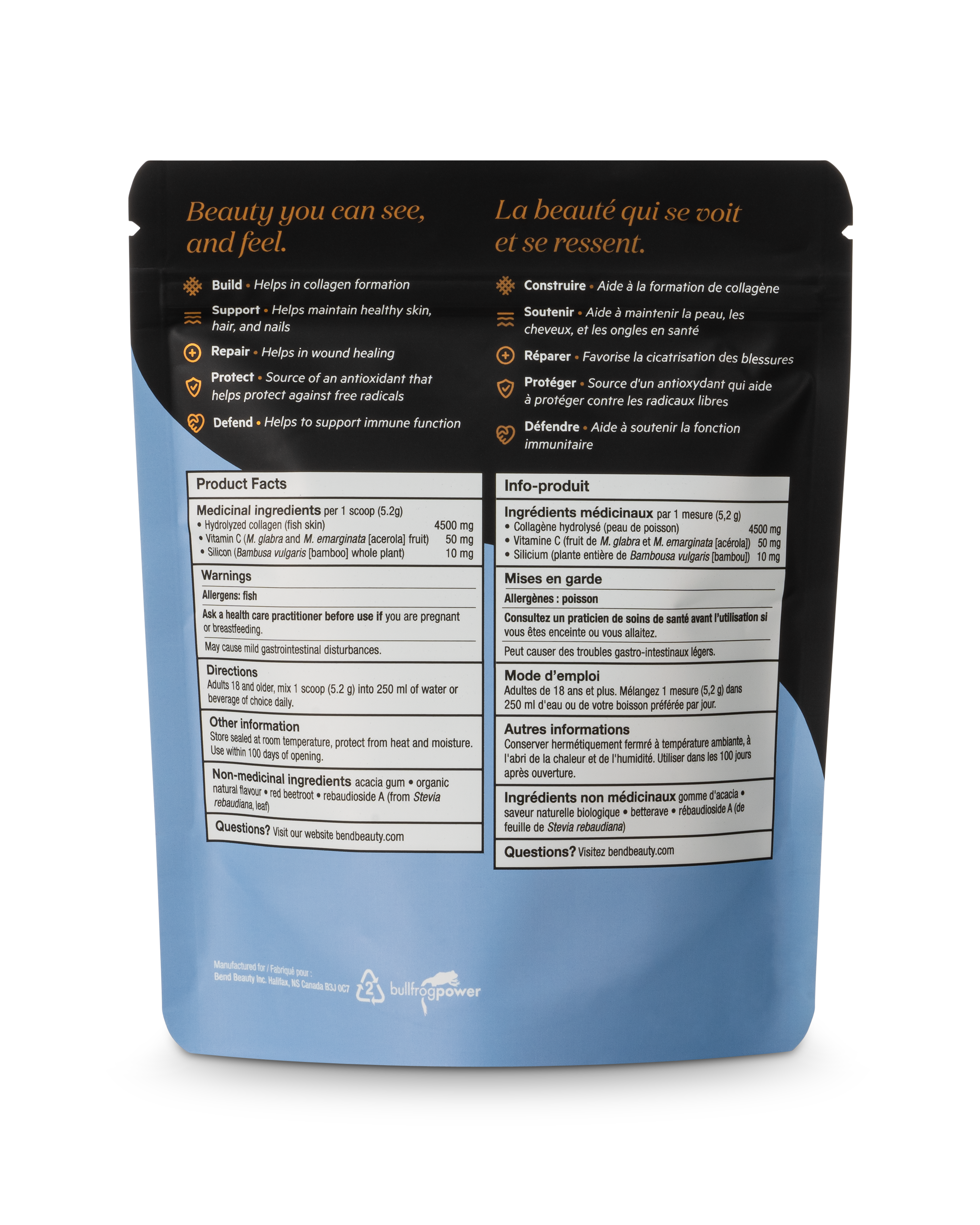 Bend Beauty Collagène Marin + Co-Facteurs Saveur de Fraise 146g
