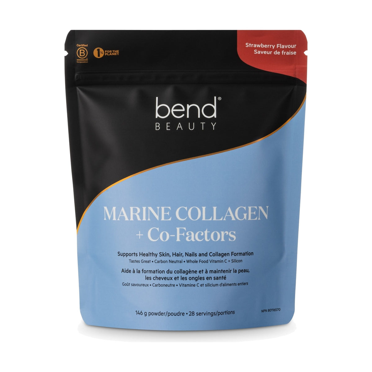 Bend Beauty Collagène Marin + Co-Facteurs Saveur de Fraise 146g